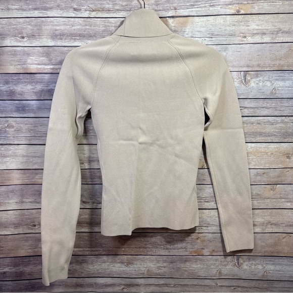 Nanushka Fah Cut-Out Knit Blush Turtleneck Top $495 Viscose Poly Mix Size XS - Picture 6 of 6